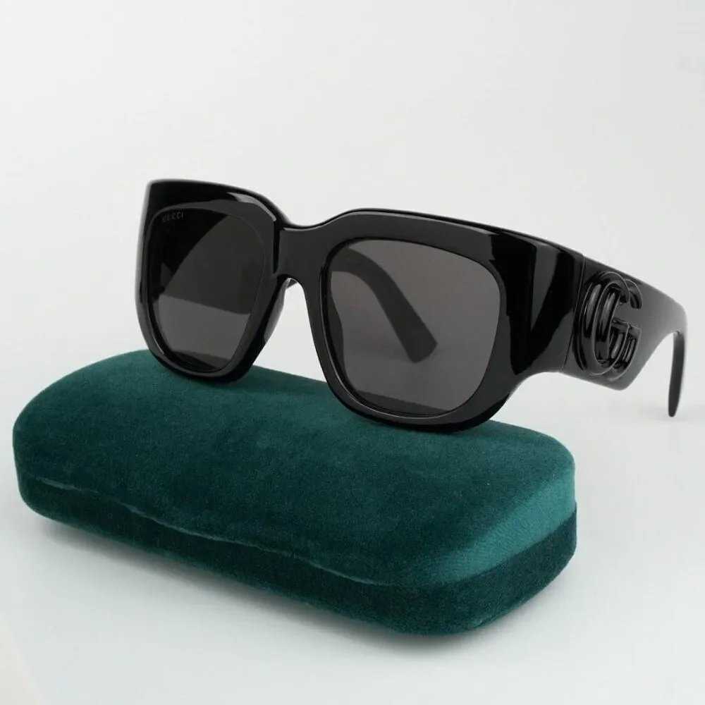 NEW Gucci GG1545S  001 Black Grey Women Square Sunglasses GG 1545S